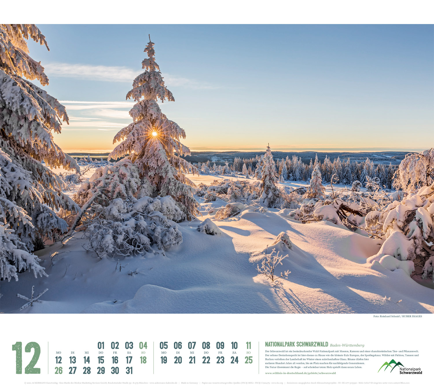 Kalender 2022 "Wildes Deutschland": Schwarzwald
